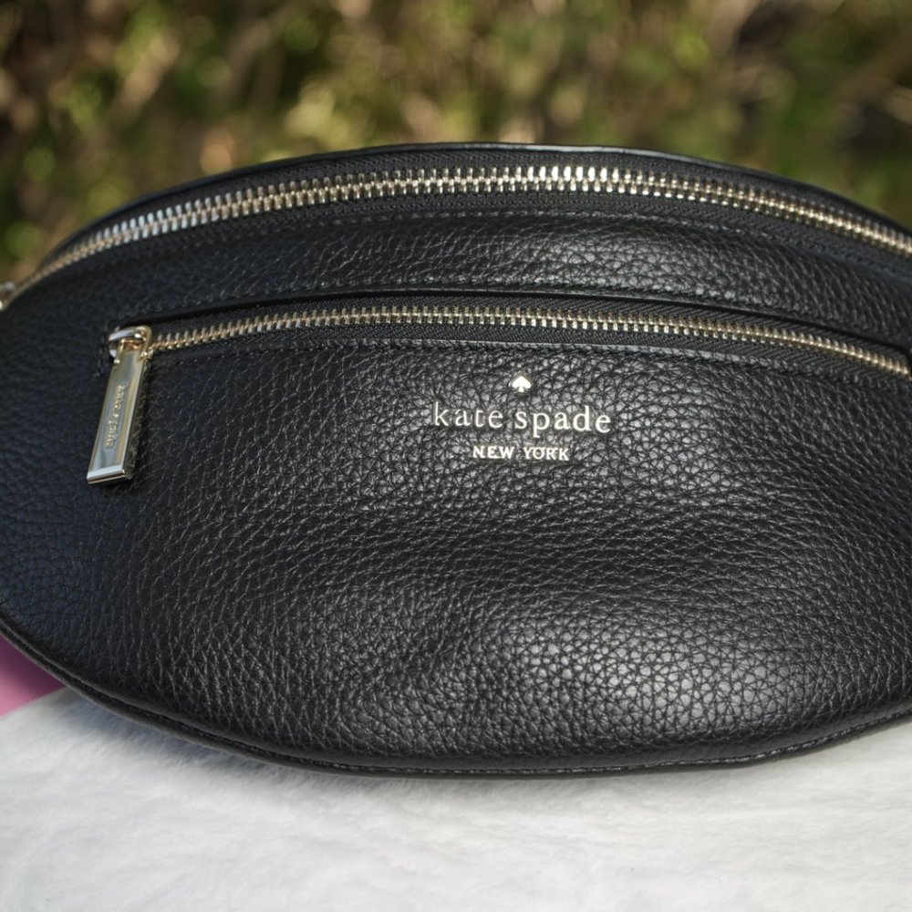 Fanny Belt Bag Pebble Leather Leila Black Kate Spade Waist Bag